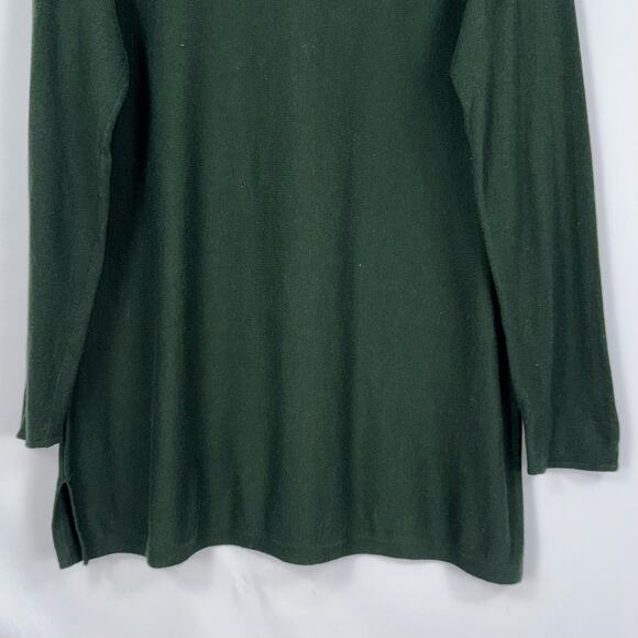 J Jill Women's Olivia Boatneck Tunic Sweater Large Hunter Green - Picture 4 of 12